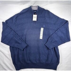 Chaps Sweater Mens 4XB Big 1/4 Zip Pullover Knit Mock Neck Preppy Warm NWT